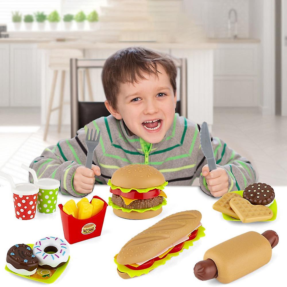 Children Simulation Burger Toys Set Diy Hot Dog Making Pretend Play Props