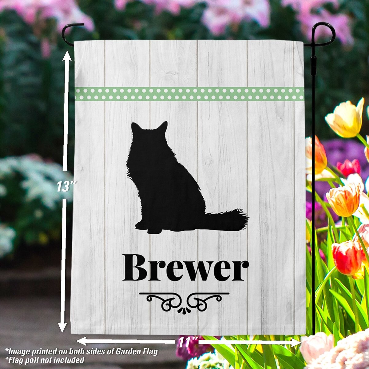 904 Custom Cat Personalized Garden Flag