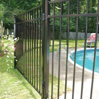 Barrette Outdoor Living Natural Reflections Standard-Duty 4-12 ft. H x 6 ft. W Black Aluminum Pre-Assembled Fence Panel 73002356