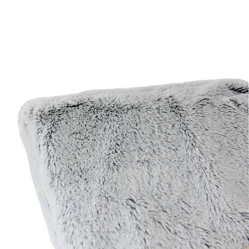 Ash Gray Plush Rectangular Throw Blanket 55 x 62