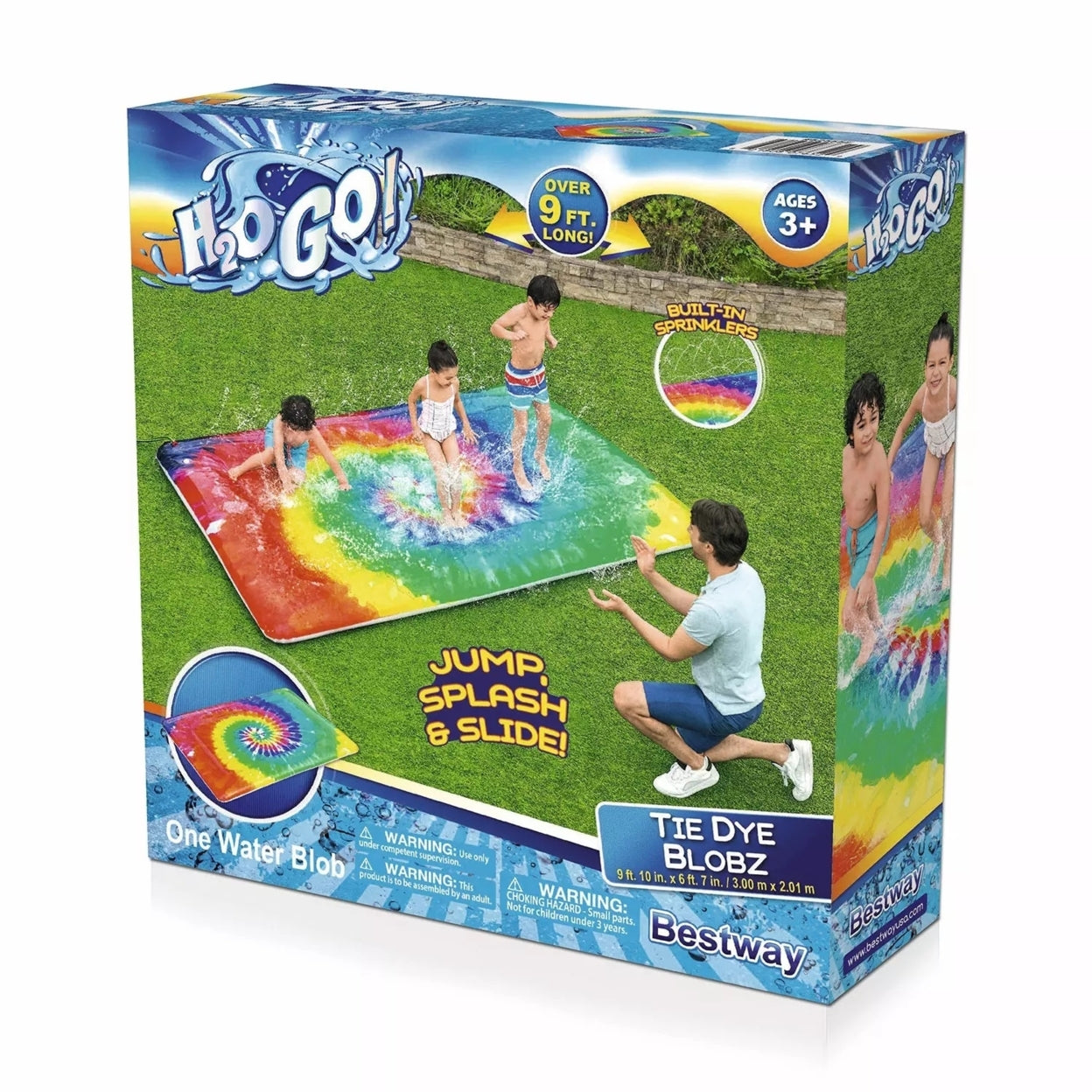 H2OGO! Tie Dye Blobz Water-Filled Splash Pad, 9’ 10”