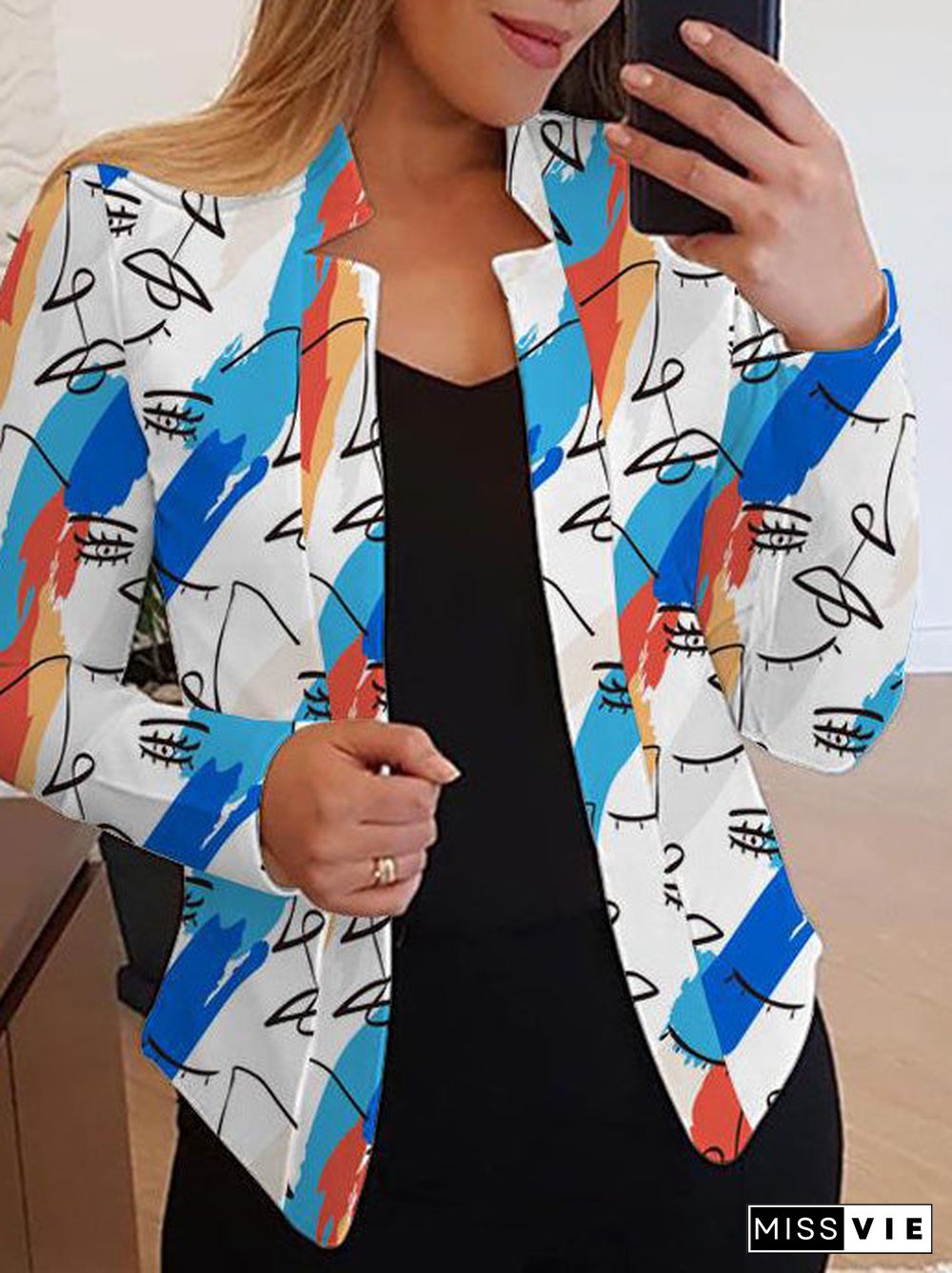 Women'S Blazers Casual Printed Long Sleeve Small Blazers