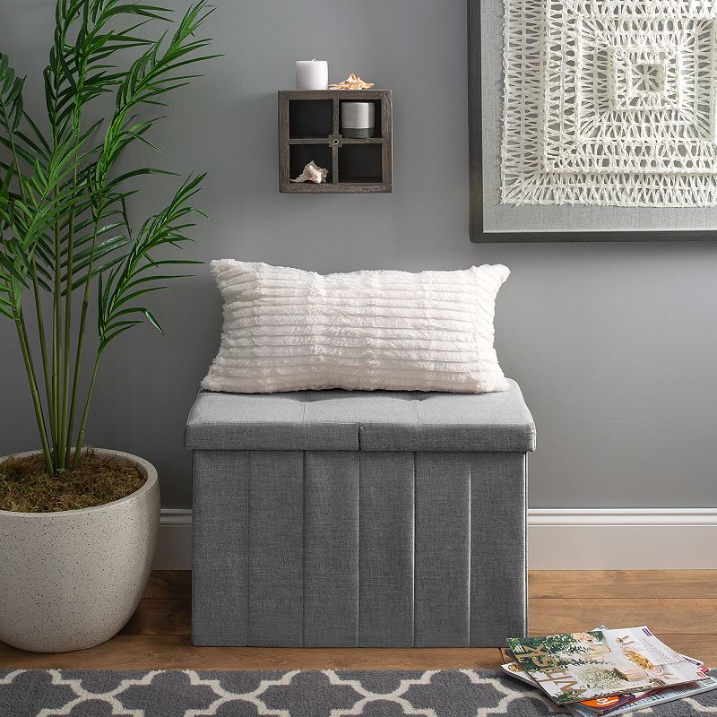 Simplify Collapsible Flip Top Hamper Ottoman