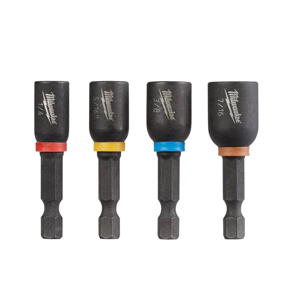 MW SHOCKWAVE Impact Duty 1-78 in. Alloy Steel Magnetic Nut Driver Set (4-Piece) 49-66-4562