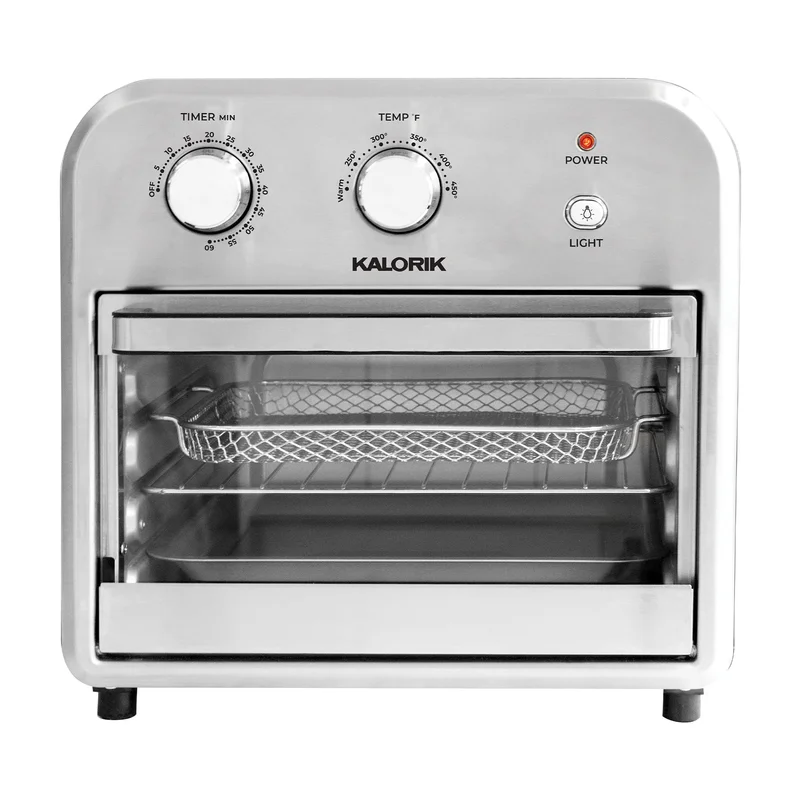 Kalorik AFO 46894 BKSS 12-Quart Stainless Steel Air Fryer Toaster Oven Combo， Multiple Functions， Rapid Hot Air Technology， No Preheating， Fast Family-Style Healthy Cooking， Low Oil Low Fat