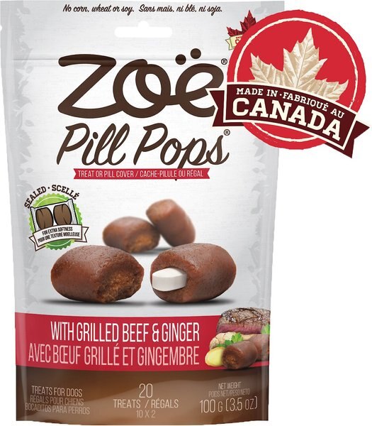 Zoe Pill Pop Grilled Beef with Ginger Dog Treats