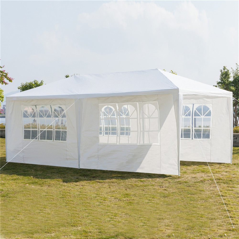 10 x 20 Ft Party Tent 4 Sides Wall Patio Canopy Tent with Iron Tube Frame Outdoor Wedding BBQ Parking Gazebo Pavilion