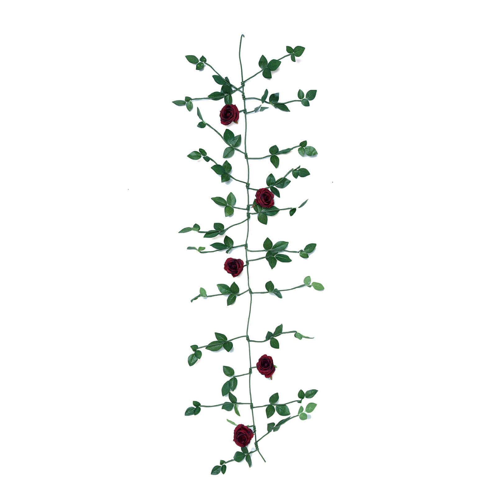 Burgundy Real Touch Artificial Rose and Leaf Flower Garland Vine 6ft