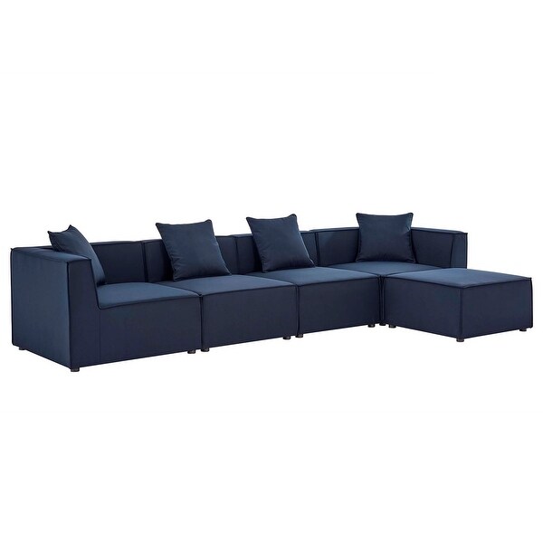 Saybrook Outdoor Patio Upholstered 5Piece Sectional Sofa