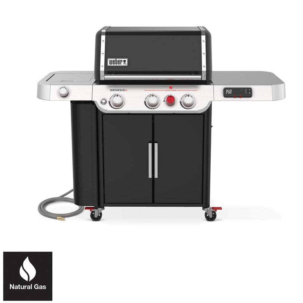 Weber Genesis Smart EX-335 3-Burner Natural Gas Grill in Black with Side Burner 37610001