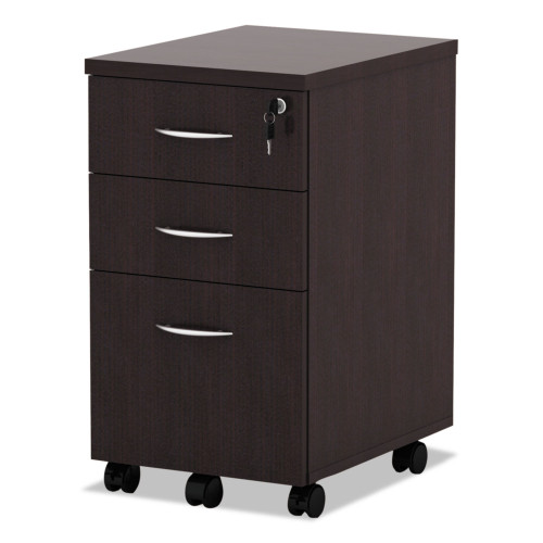 Alera Valencia Series Mobile Pedestal File， Left/Right， 3-Drawer: Box/Box/File， Legal/Letter， Espresso， 15.88 x 20.5 x 28.38 (VA572816ES)