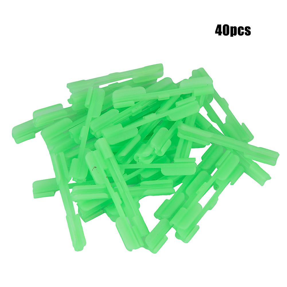 40 Pcs Light Stick Clip On Holder Fit Rod Tip Night Fishing Fluorescent Glow Sticks (l)