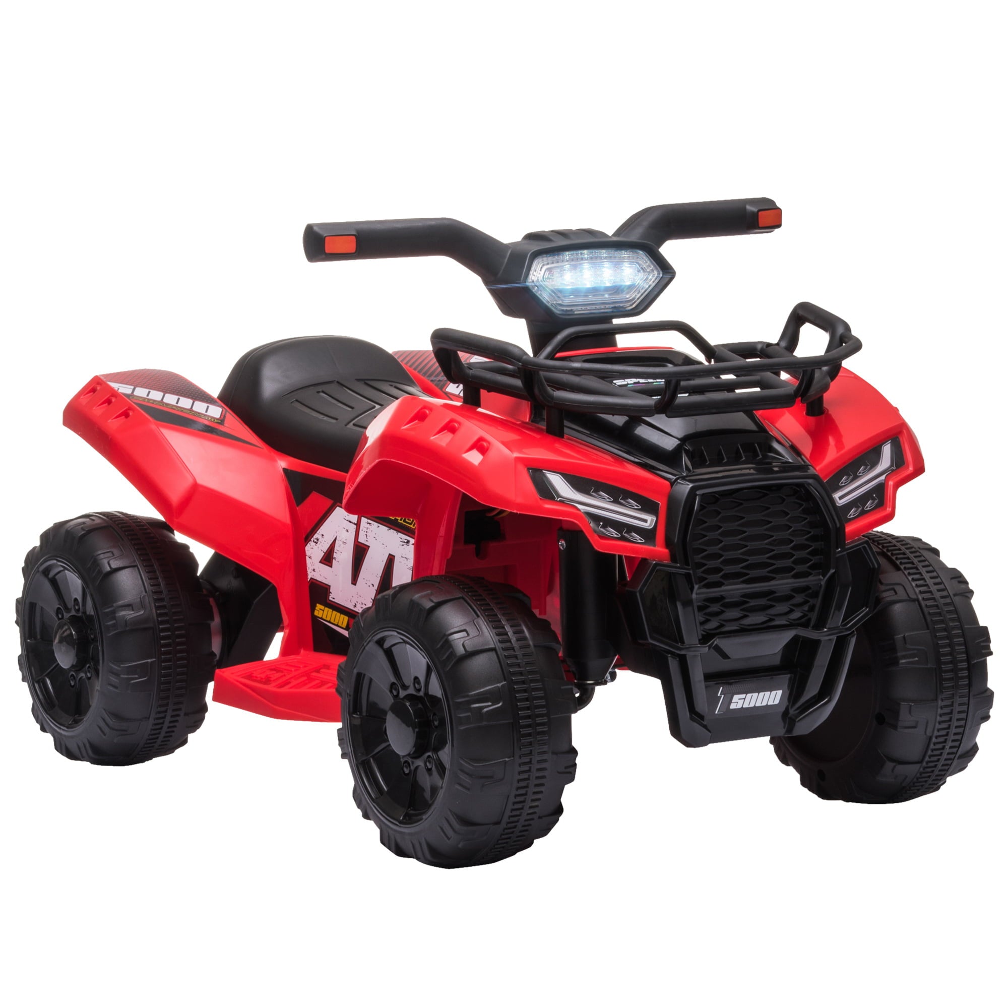 Aosom Kids Ride-on Electric Four Wheeler ATV, Quad w/ Working Headlights, Red