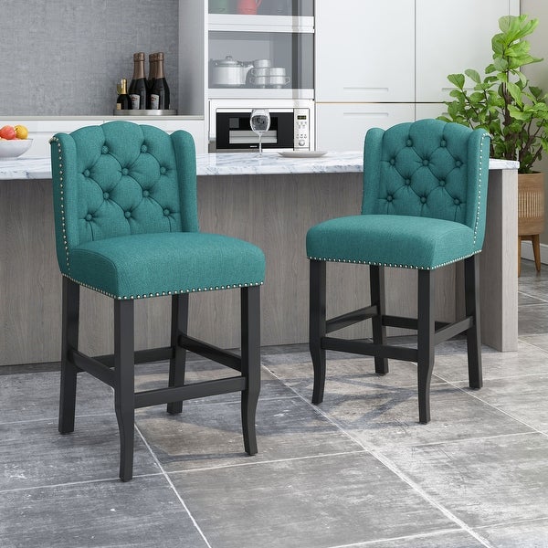 Foxcroft Wingback Counter Stool (Set of 2) by Christopher Knight Home