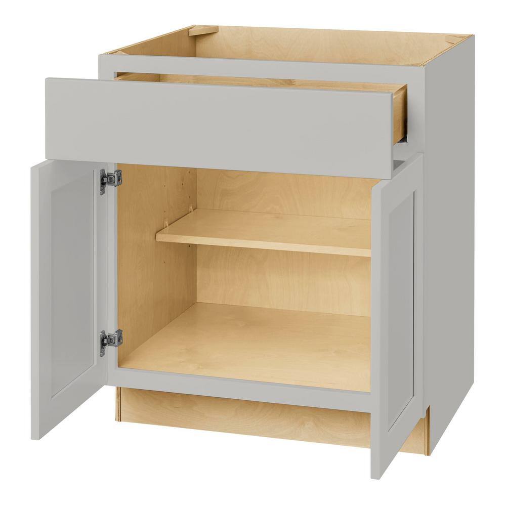 Hampton Bay Avondale Shaker Dove Gray Ready to Assemble Plywood 30 in Base Cabinet (30 in W x 34.5 in H x 24 in D) B30-G