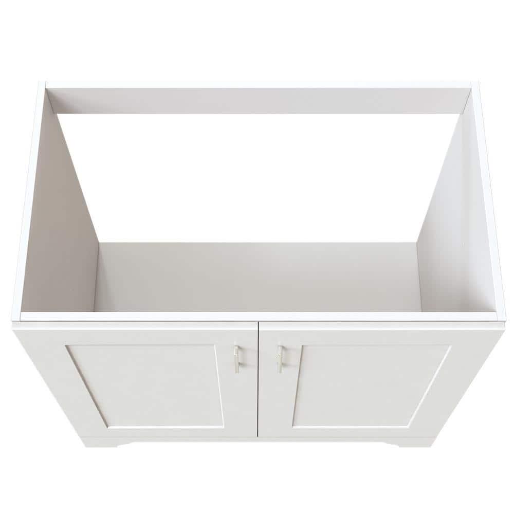 Home Decorators Collection Hawthorne 36 in W x 2134 in D Vanity Cabinet in Linen White with 2Doors