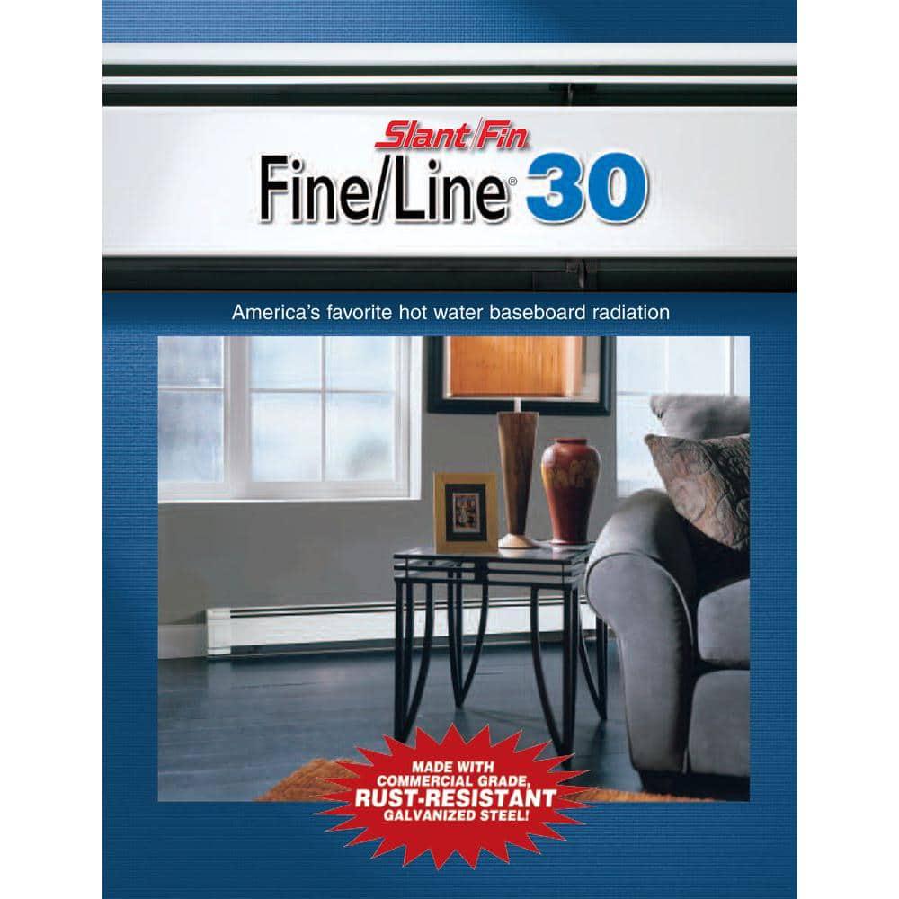 SlantFin FineLine 30 7 ft Hydronic Baseboard with Fully Assembled Element and Enclosure in Nu White