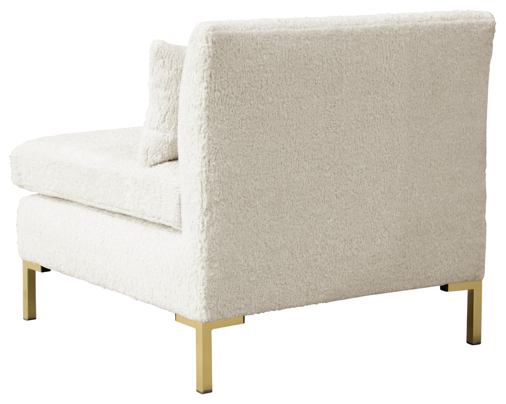 Holly Armless Chair in Sheepskin Natural   Contemporary   Armchairs And Accent Chairs   by Skyline Furniture Mfg Inc  Houzz