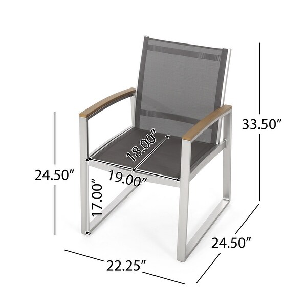 Glasgow Outdoor 2 Seater Aluminum and Mesh Chat Set by Christopher Knight Home