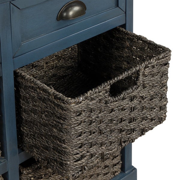 Modern Storage Cabinet with Two Drawers and Four Basket