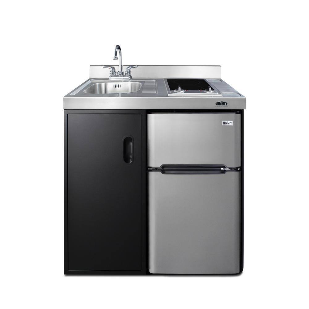 Summit Appliance 36 in. Compact Kitchen in Black CK36ELGLASS