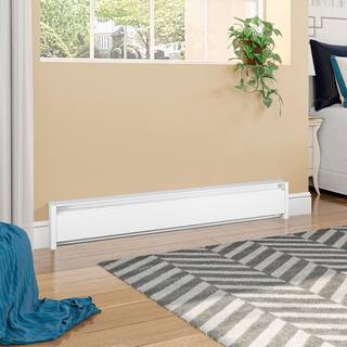 Cadet 71 in. 120-volt 1250-watt SoftHeat Hydronic Electric Baseboard Heater in White EBHN1250-1W