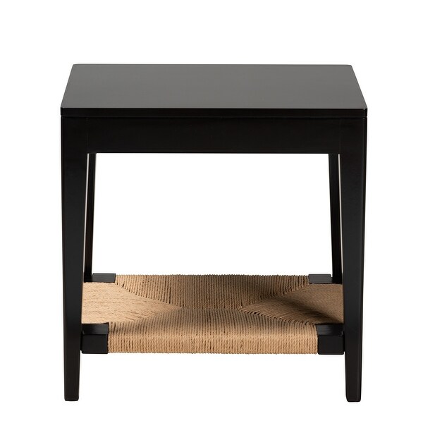 Freya Modern Bohemian Black Finished Bayur Wood End Table