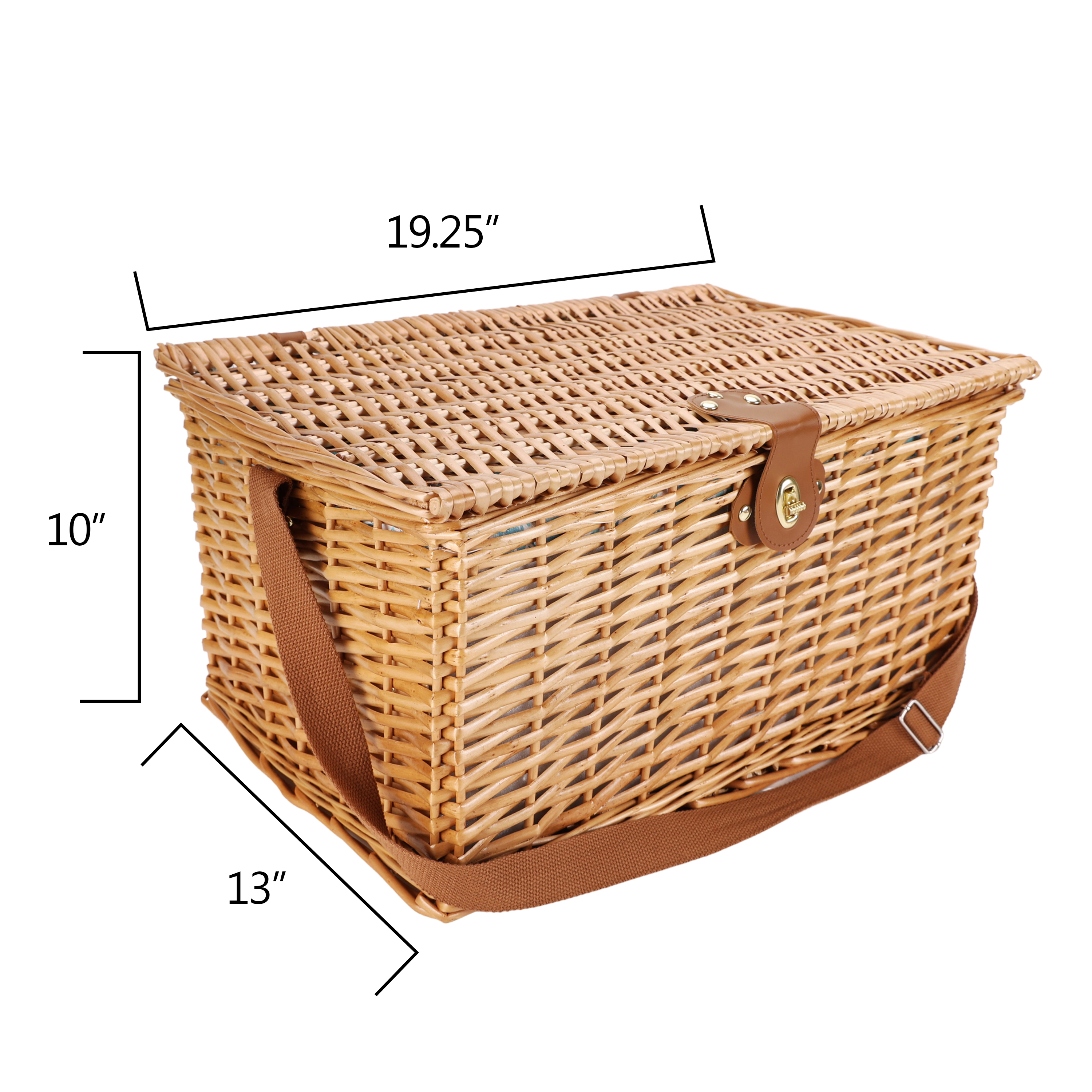 The Pioneer Woman 15-Piece Service for Two Patchwork Medley Picnic Basket Set