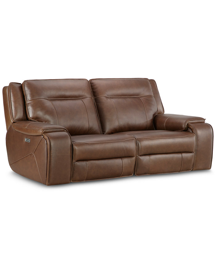 Furniture Hansley 2-Pc. Power Recliner Leather Sofa