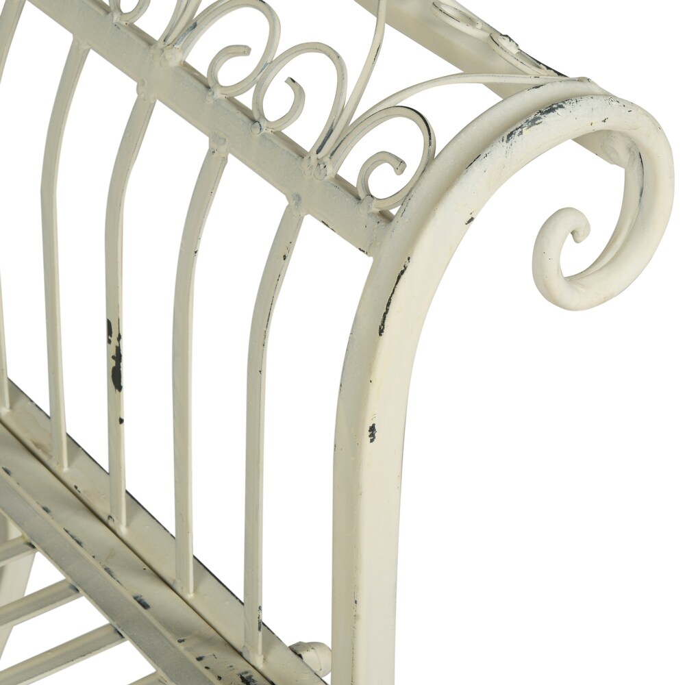 SAFAVIEH Outdoor Living Brielle Victorian Iron 52 inch Bench.   52\