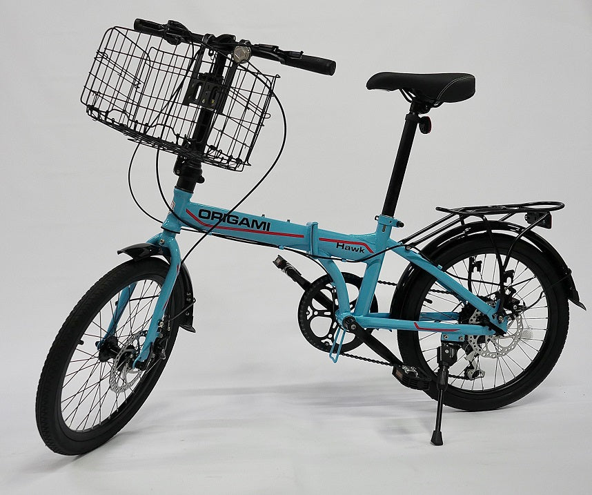 Bicycle handlebar folding wire basket