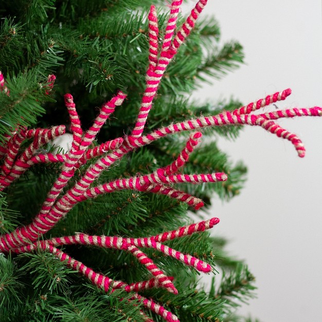 Red Striped Branch Christmas Decoration