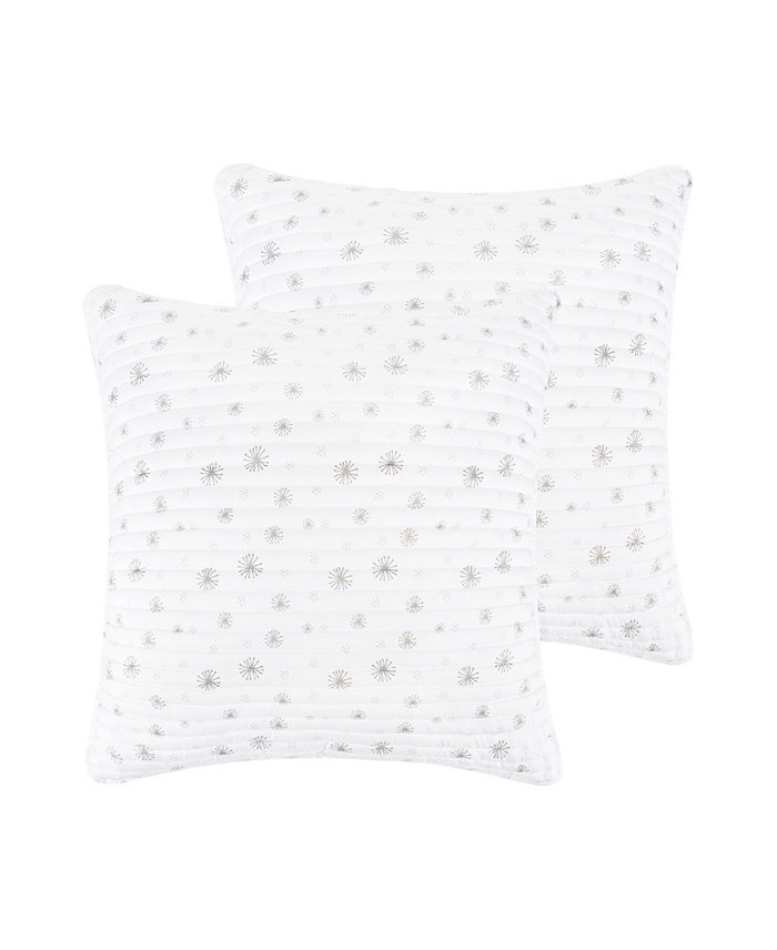 Levtex White Pine Printed Snowflake 2-Pc. Sham Set， European