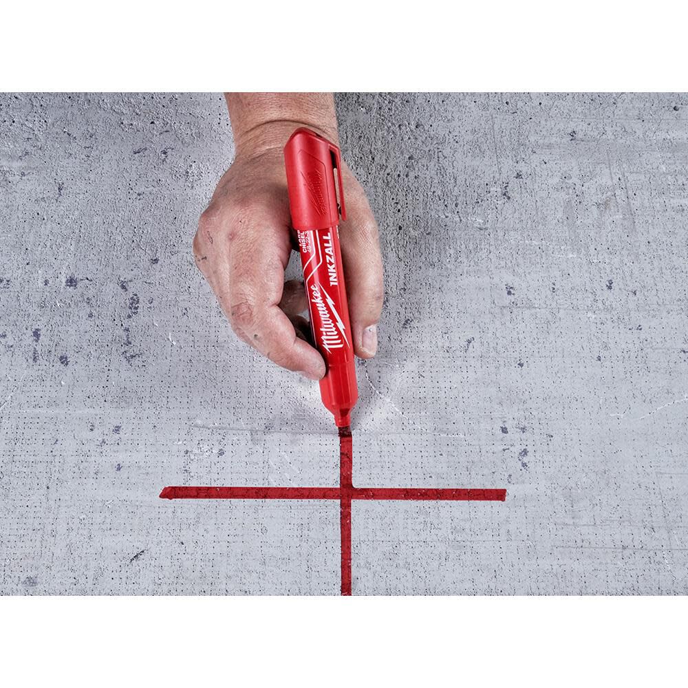 Milwaukee INKZALL Large Chisel Tip Red Marker 48-22-3256 from Milwaukee