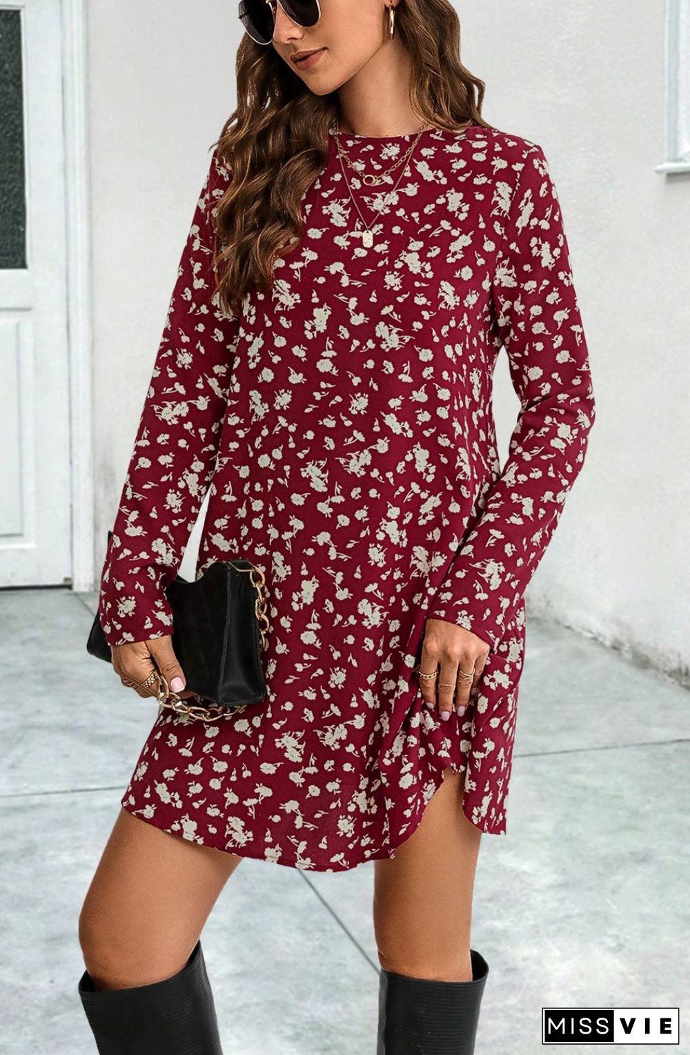 Floral Print Straight Cut Dress