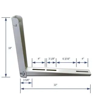 DuctlessAire 9000 - 36000 BTU Outdoor Wall Mounting Bracket for Ductless Mini Split Air Conditioners and Heat Pumps