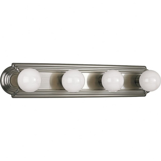 Progress Lighting Broadway 4 light Wall Light Brushed Nickel Embossed Shade Collection Broadway Material Steel Finish Color Brushed Nickel