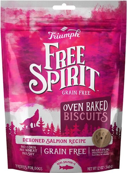 Triumph Free Spirit Grain-Free Deboned Salmon Recipe Oven-Baked Biscuit Dog Treats