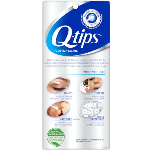 Q Tips Cotton Swabs  375 Piece  1 per case