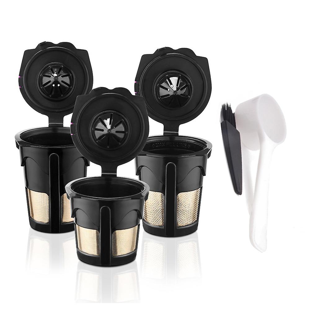 3 Pcs Coffee Filter Cup， Spoon， Brush