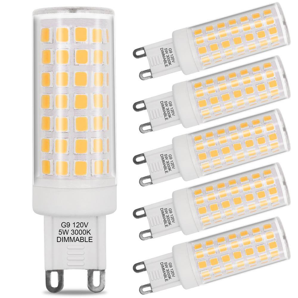 ARTIVA 3000K 40-Watt Equivalent G9 Dimmable LED Light Bulb (Set of 6) LED-G9-5TDM-30-6