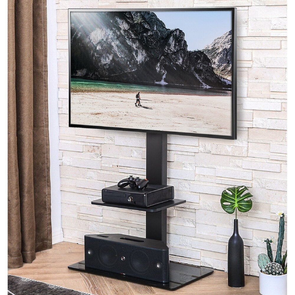 Swivel Floor TV Stand with Mount for 32 65 Inch Flat or Curved Screen   65