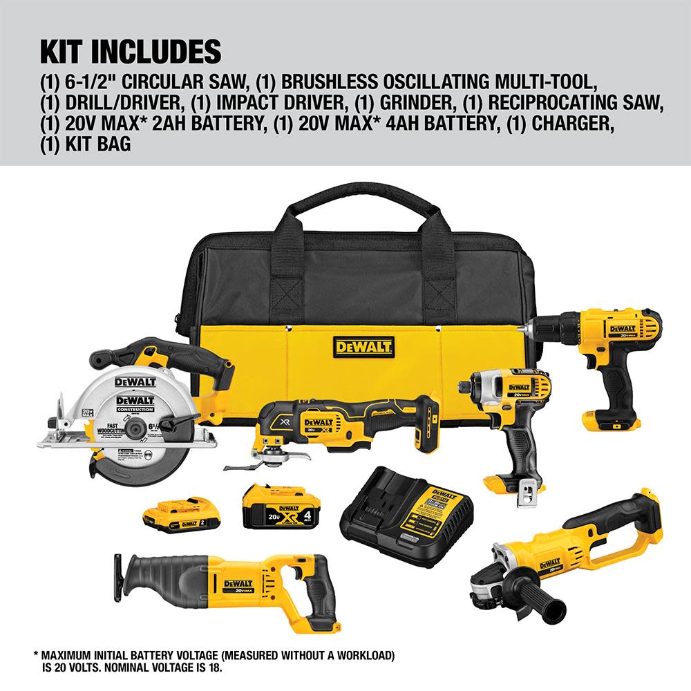 DEWALT 20V 6 Tool Combo Kit