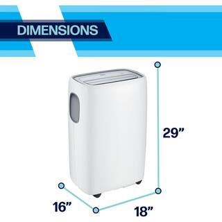 Arctic Wind 14000 BTU 10000 BTU DOE Portable Air Conditioner with Wheels 550 Sq. Ft. LED Display Auto Restart 3-Speeds in White 2AP14000A