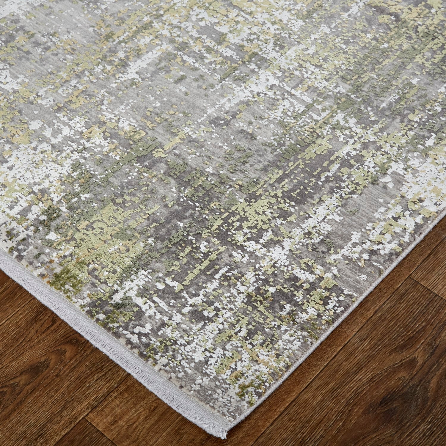 Lindstra Abstract Olive Gray/Jade Green Rug