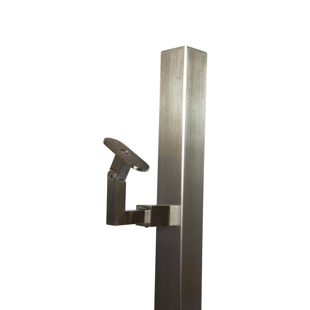 IAM Design Square Profile Articulating Post Side Mount Stainless Steel Flat Handrail Support E019760144