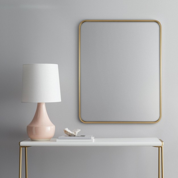 X Rectangular Decorative Wall Mirror With Rounded Corners