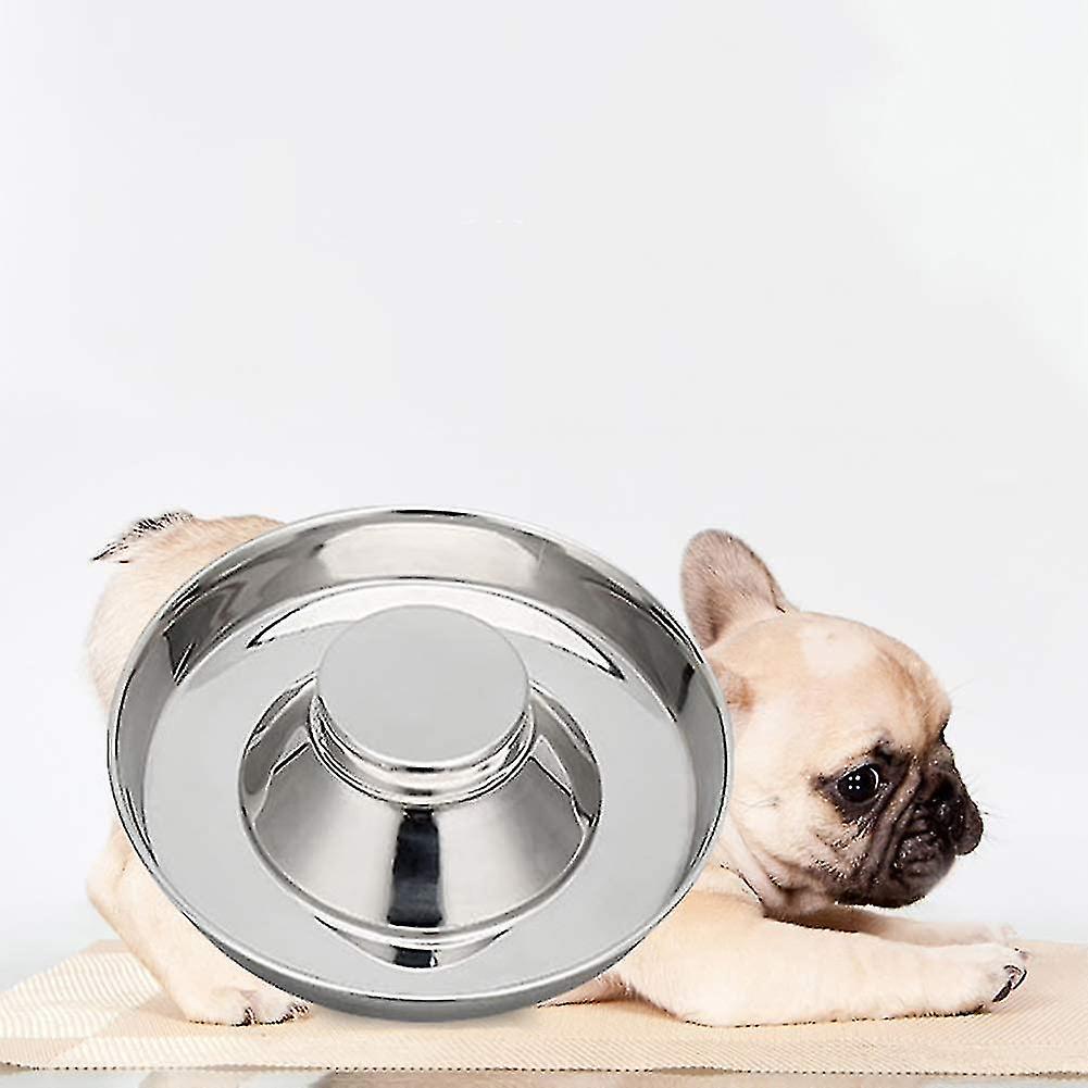 Anti Gluttonous Dog Bowl， Non-slip-stainless Steel-feeding Bowl That Promotes Healthy Eating