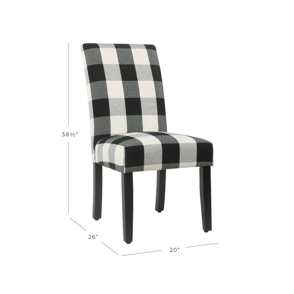 HomePop Black Plaid Parsons Dining Chair (Set of 2)