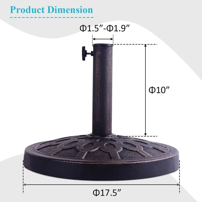 30 lbs 18 Inch Heavy Duty Round Outdoor Patio Market Umbrella Base Stand